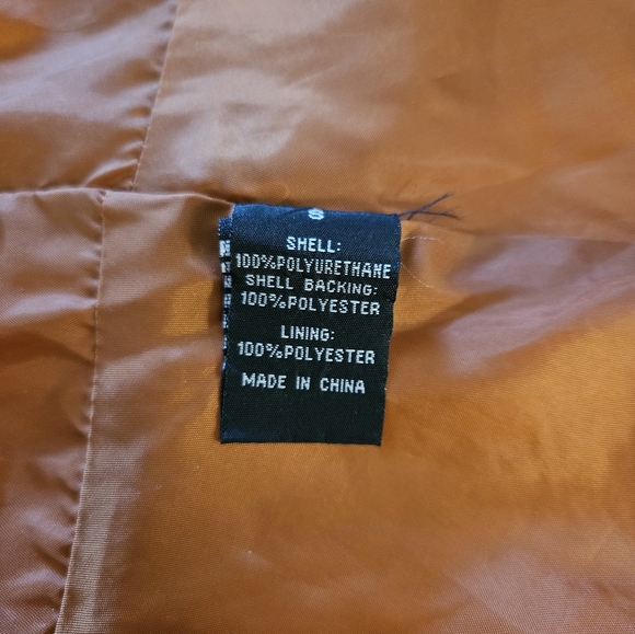 Baccini Women's Moto Biker Faux Leather Full Zip Jacket Burnt Orange Size Small - Picture 7 of 7